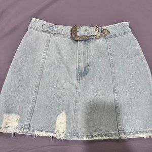 NWT Denim Skirt with western belt